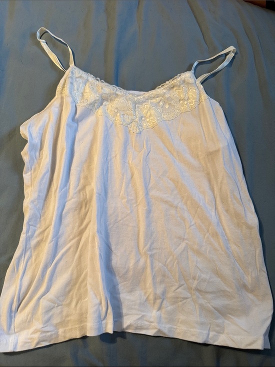 Simply Emma Tops - Simply Emma White Floral Lace-Trim Camisole